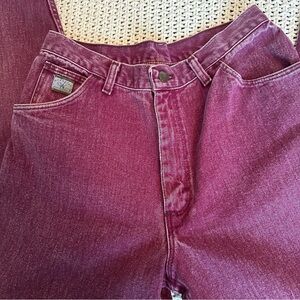 Vintage Wrangler High Rise Mom Tapered Leg 80’s Acid Wash Purple Jeans 28x29
